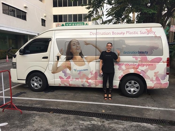 emily with destination beauty van